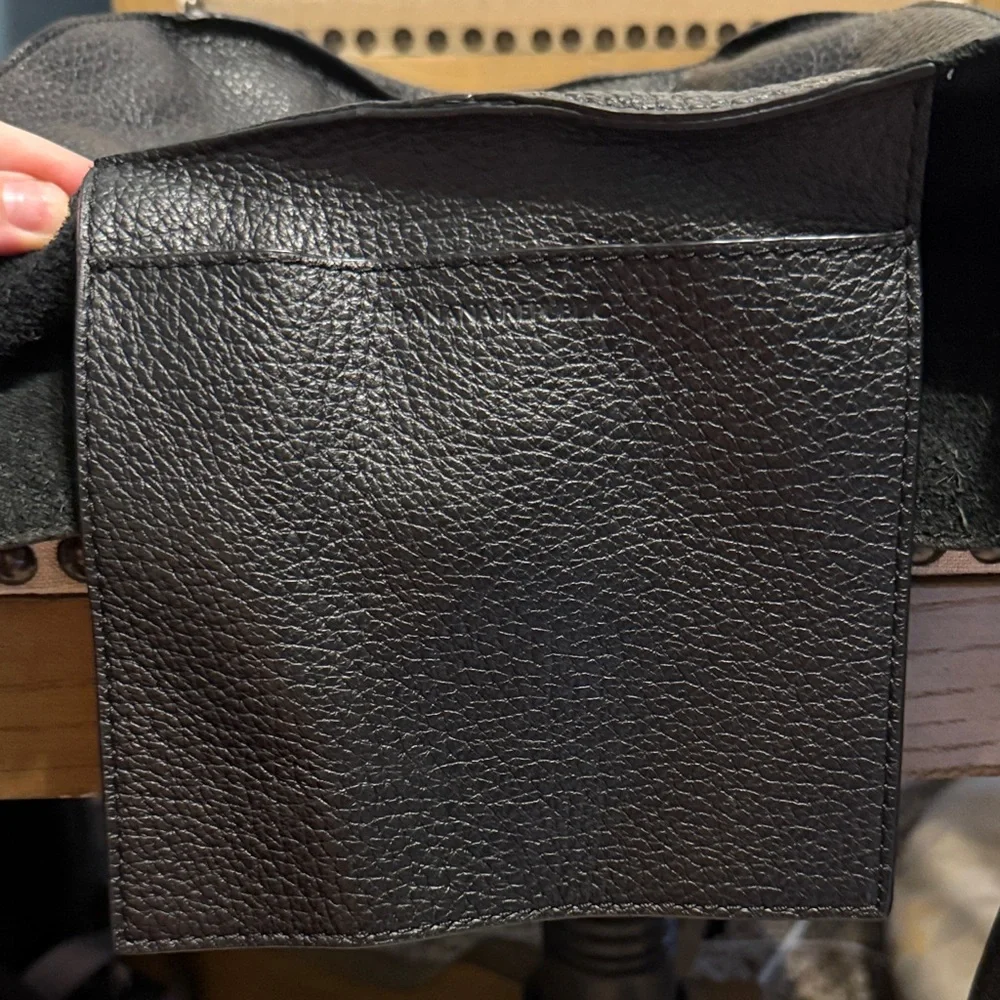 Banana Republic Black Pebbled Leather Hobo Bag